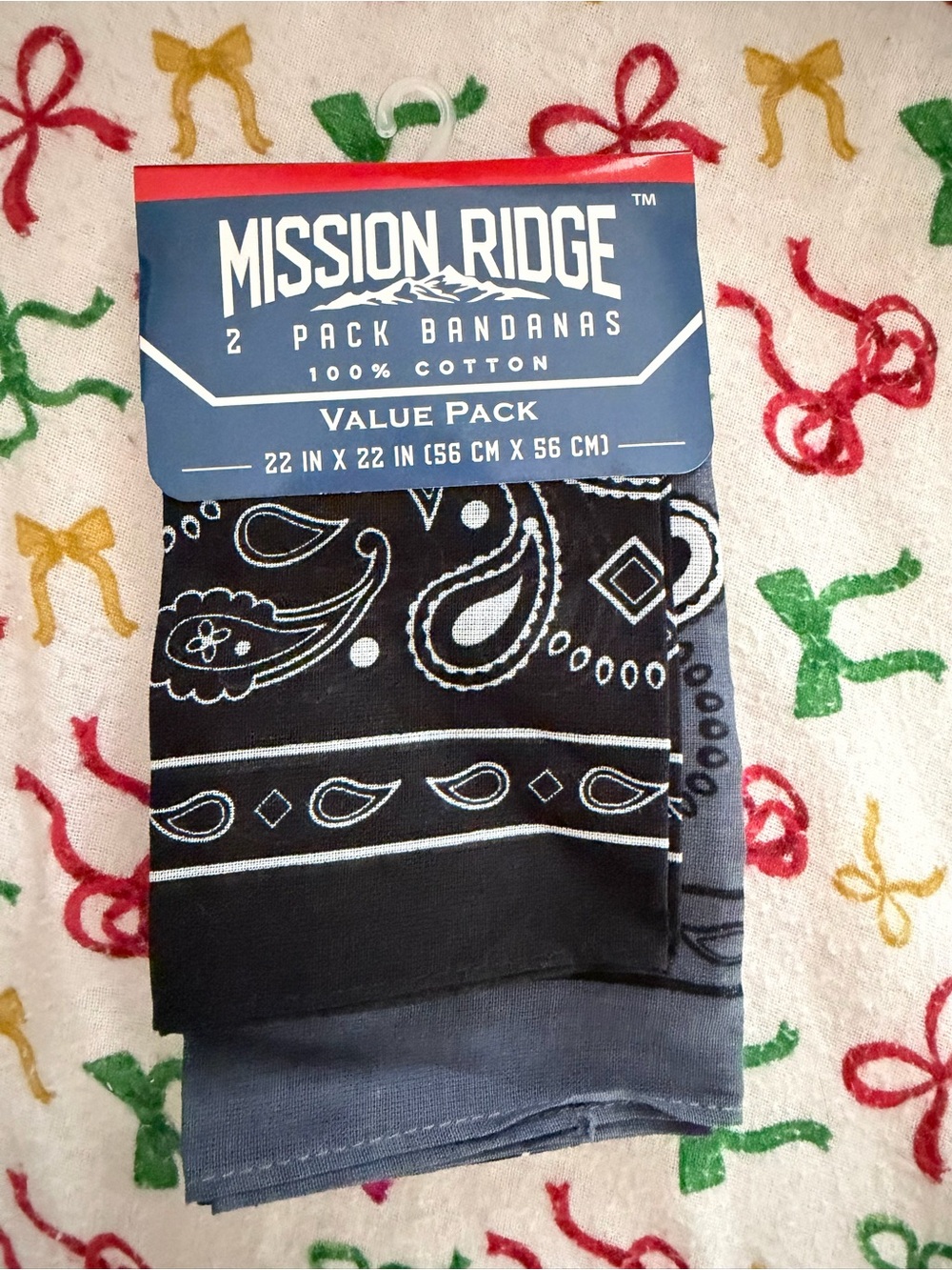 Men's 2-Pack Black & Gray Cotton Bandanas